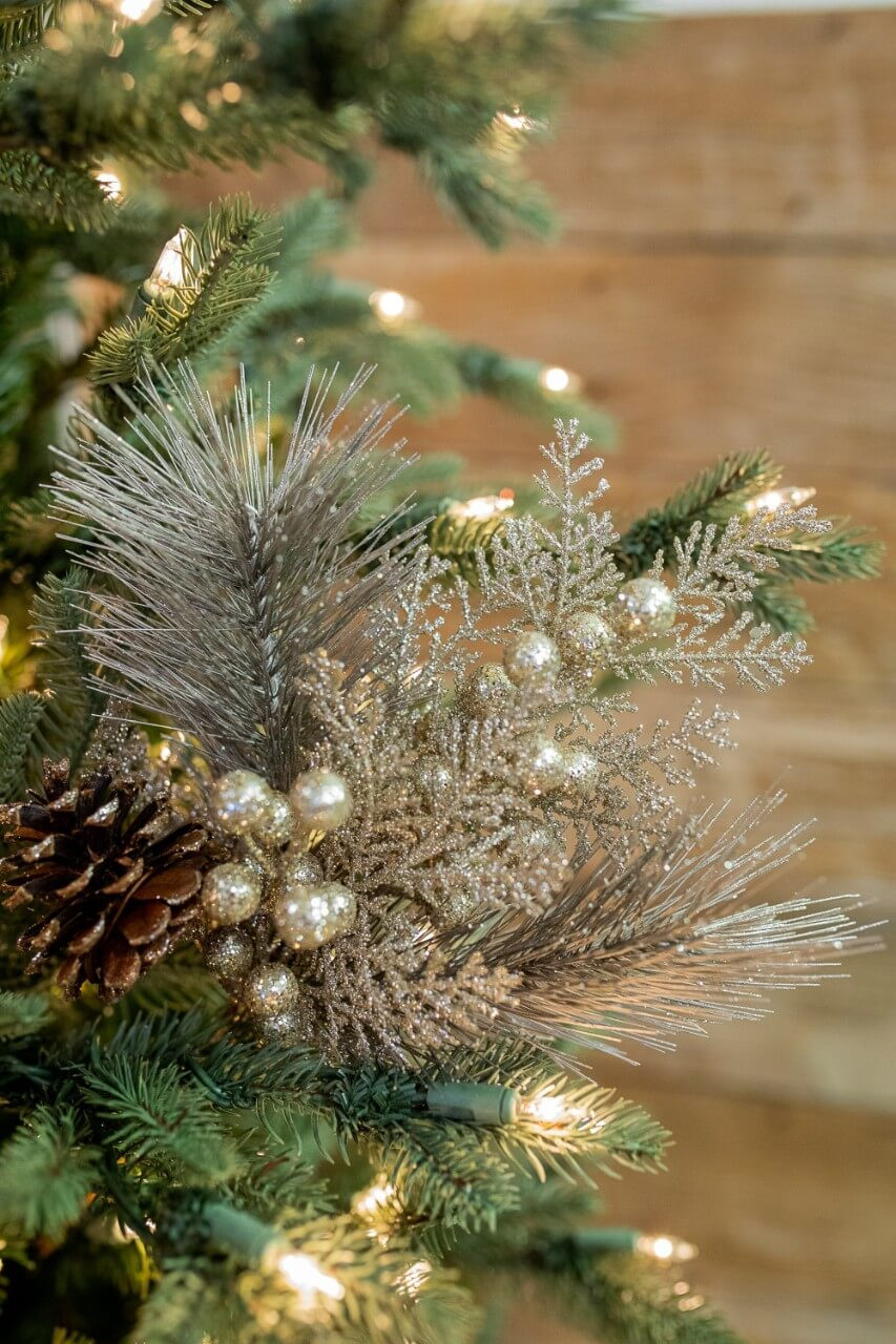 Christmas Floral Pine Berry and Snow Christmas Picks 