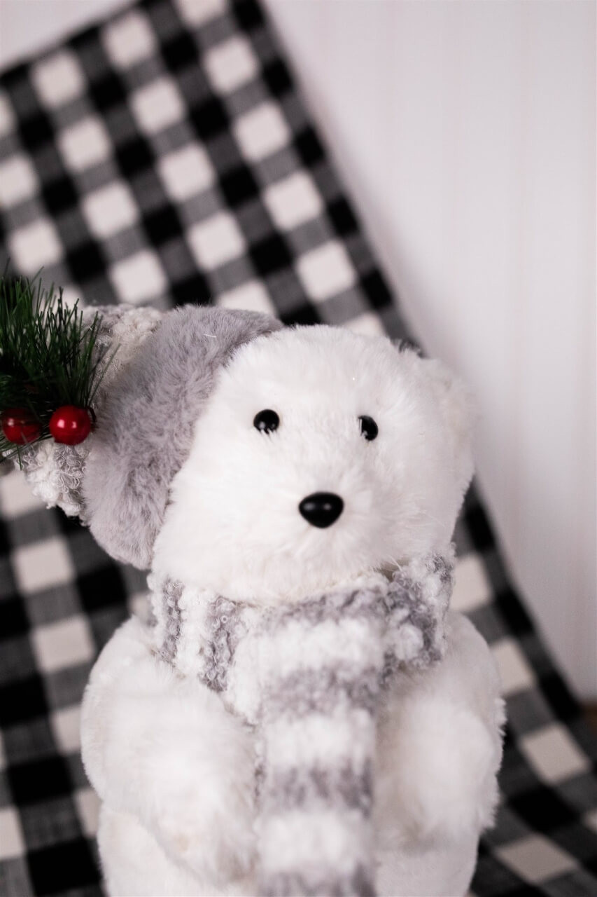 christmas stuffed polar bear