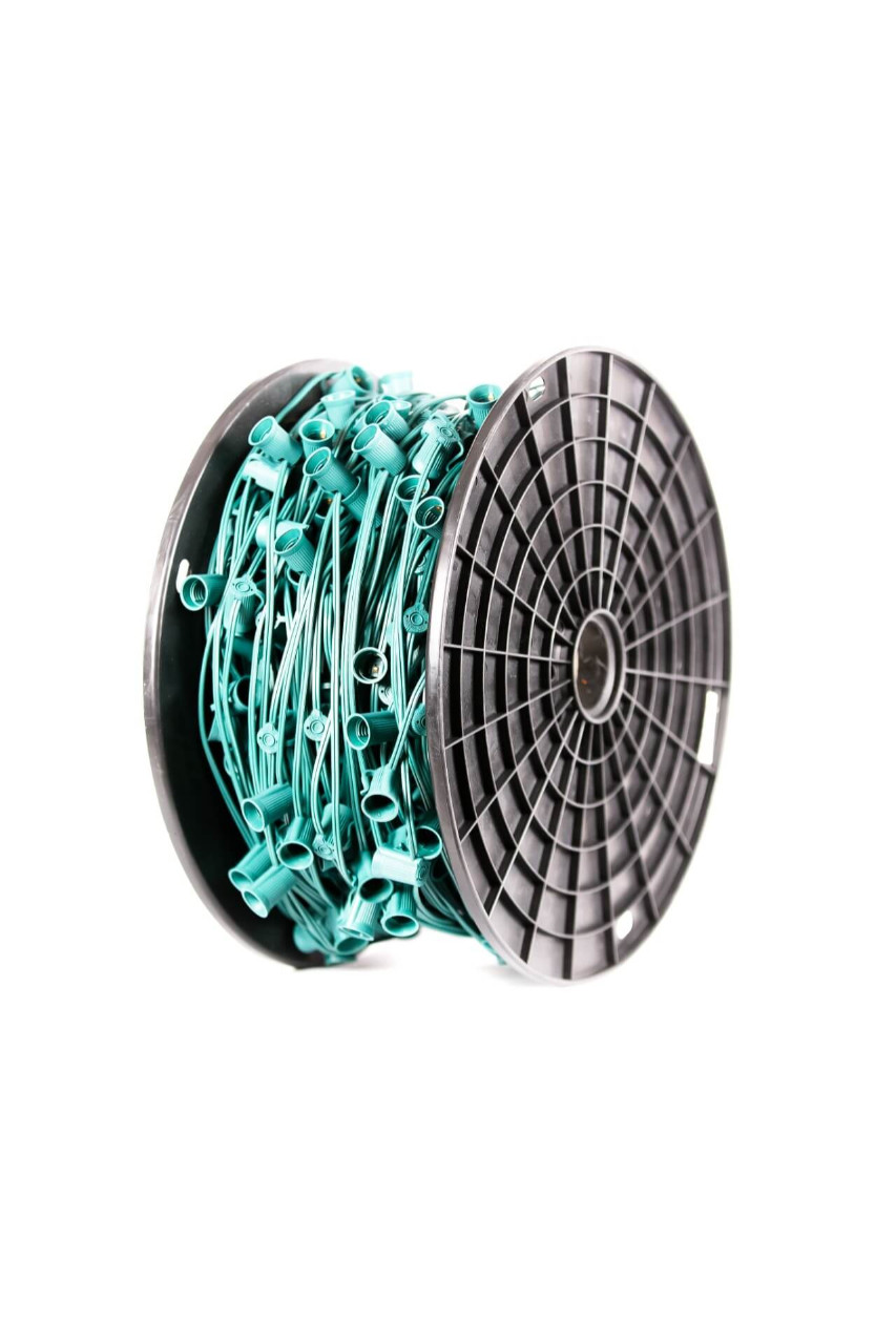 25' C9 Light String - Green Wire - 25 Sockets - 12 Spacing