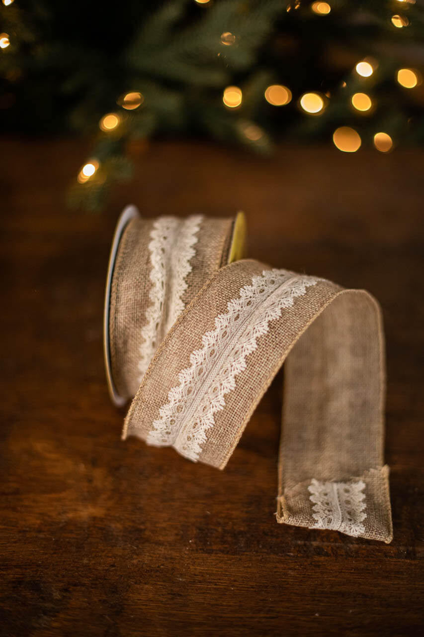 Burlap Ribbon Natural 6 x 10 Yards