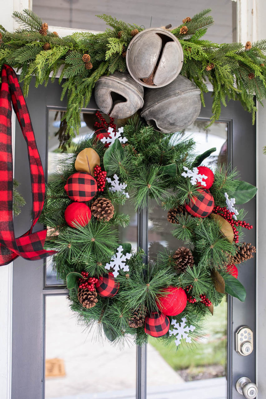 Home Décor Navy Blue Year Round Wreath Everyday Front Door Wreath White