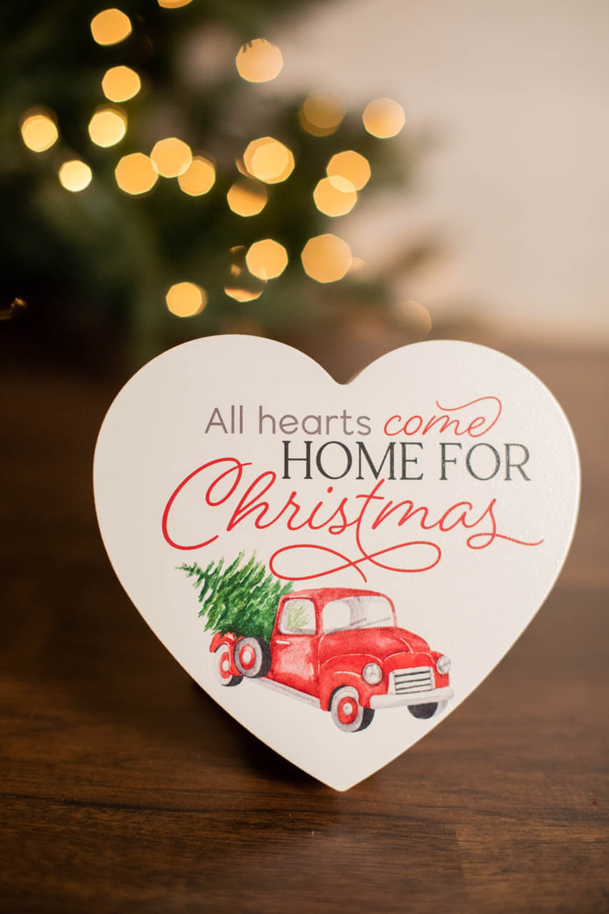 5.5” All Hearts Come Home For Christmas Decor Block - Decorator\'s ...