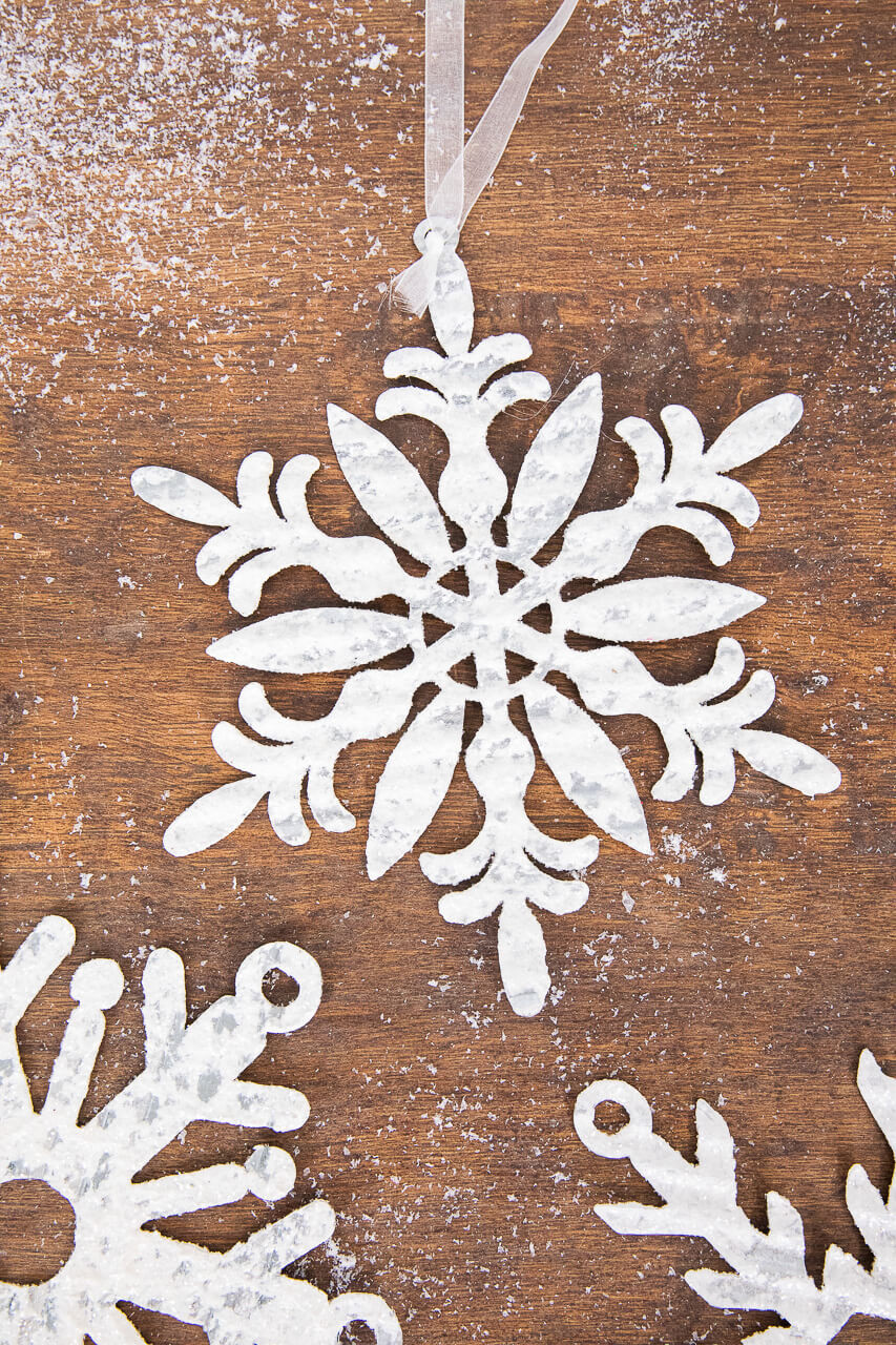 7.75” Holiday Metal Snowflake Ornament - Decorator's Warehouse