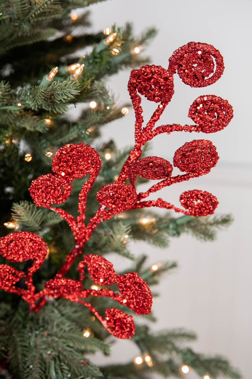 Glitter Christmas Decoration Tree Pick Glitter Curly - Temu