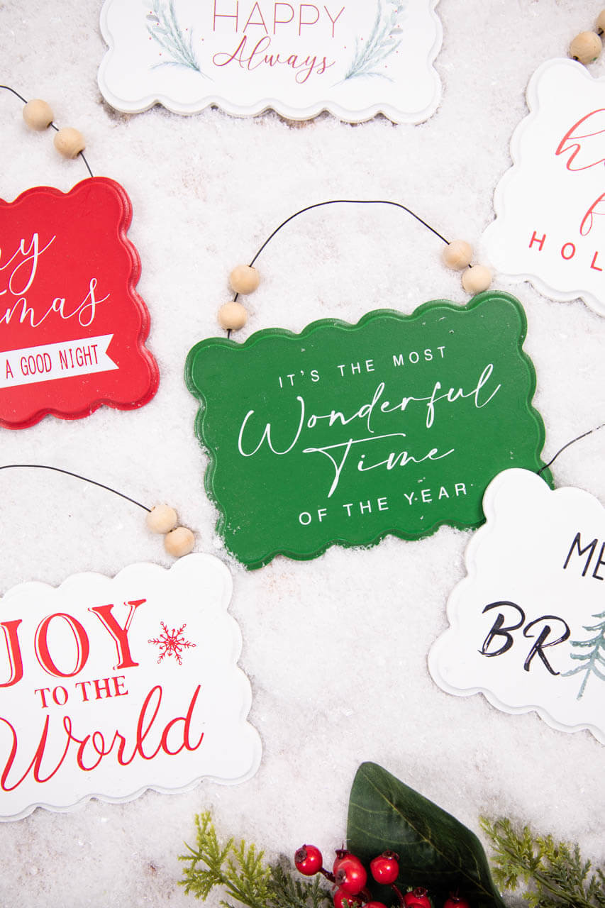 5.5 x 2.25 'Joy' Wood Gift Tag Ornament