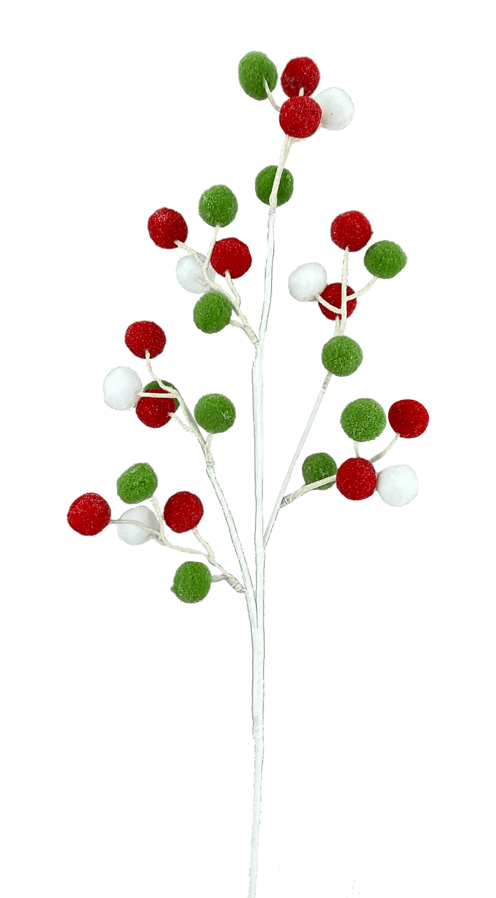 4.5” Green & Red Christmas Felt Ball Ornament - Decorator's Warehouse