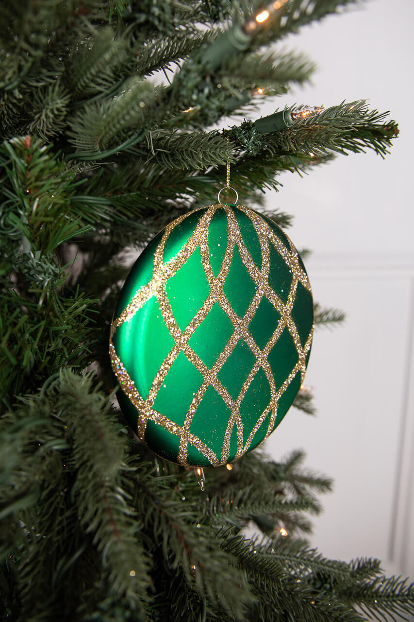 Gold Glitter Lv Inspired Christmas Ornament.