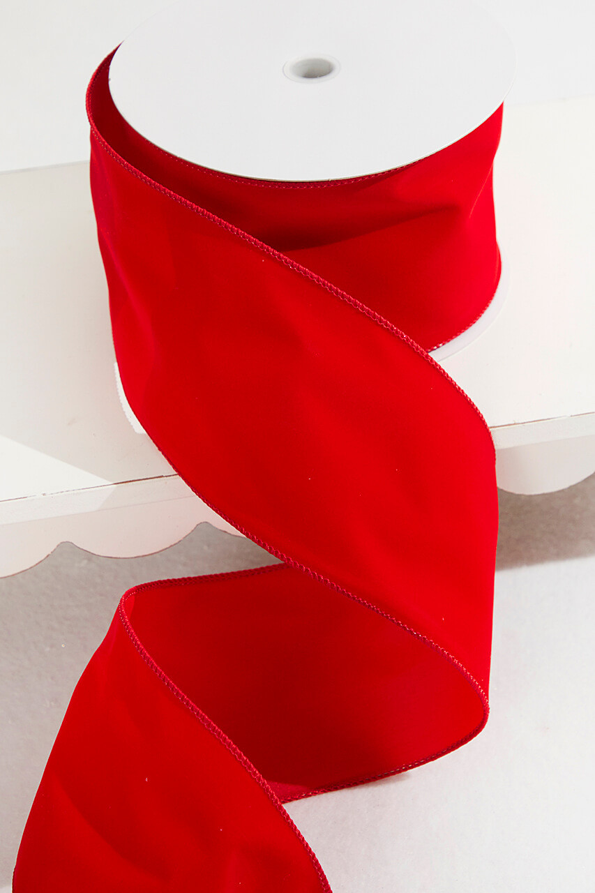 4” x 25 Yard Red Christmas Ribbon - Decorator's Warehouse