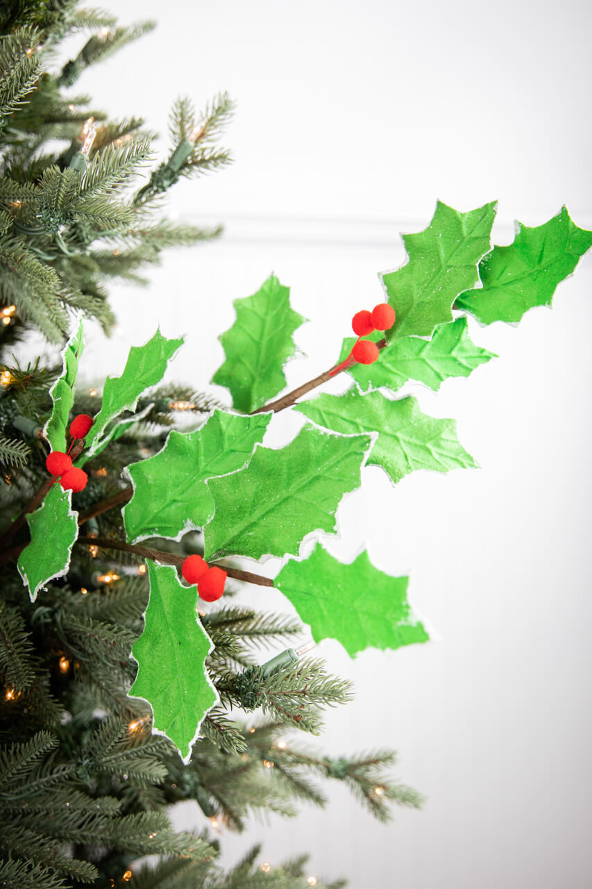 Christmas Holly Spray 65cm