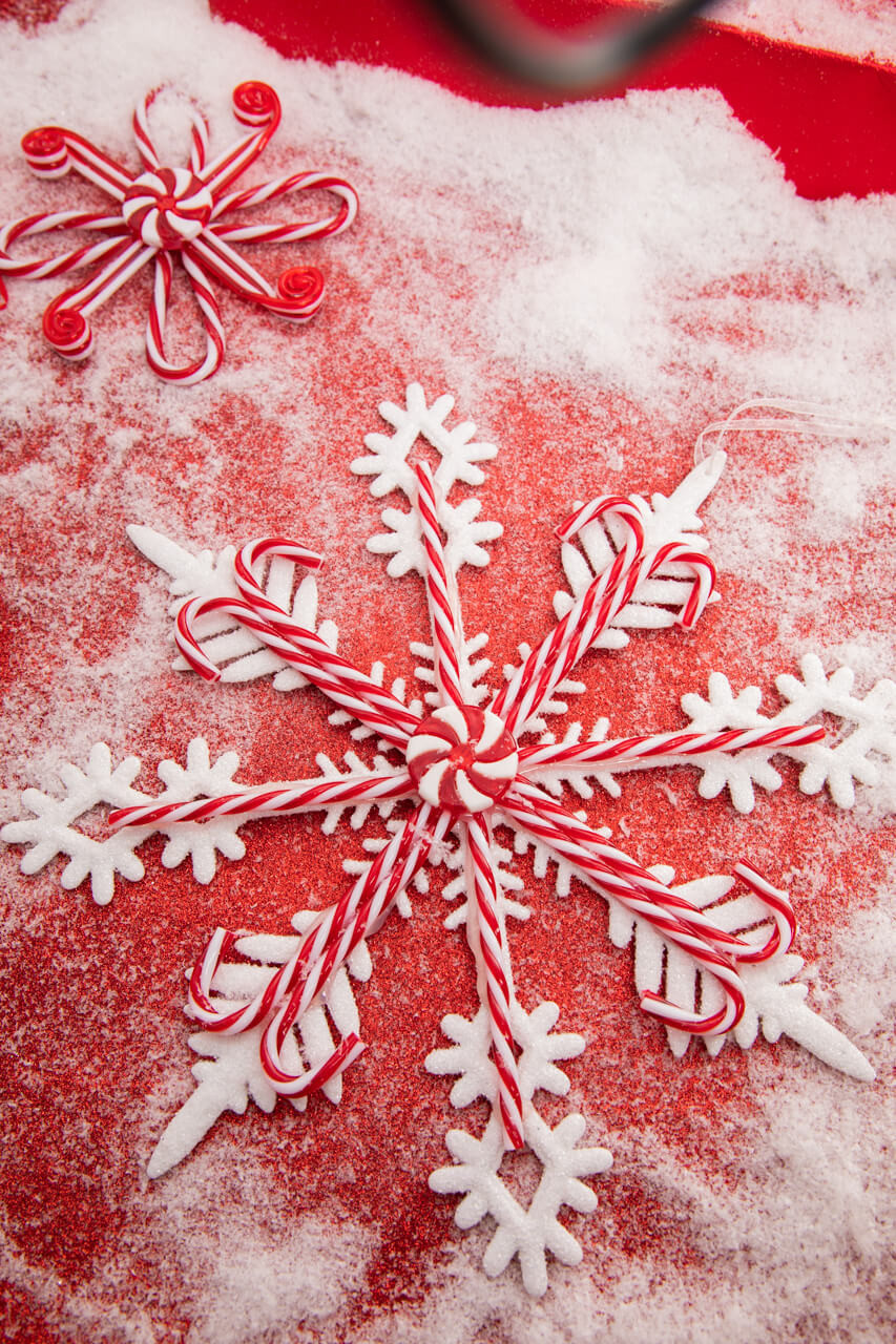 12 Acrylic Peppermint Snowflake Ornament