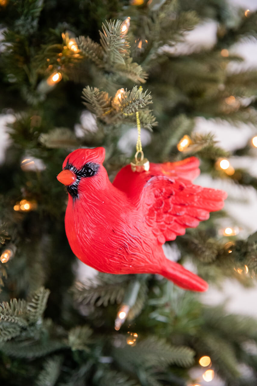 6 Plastic Flying Cardinal Ornament - Decorator's Warehouse