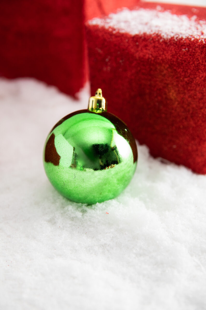 120MM Plastic Ball Ornaments: Candy Apple Green (Set of 2) [157133] 