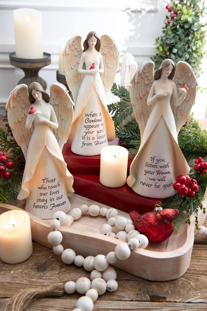 10.5” Resin Cardinal Angel with Special Sentiment - Decorator's