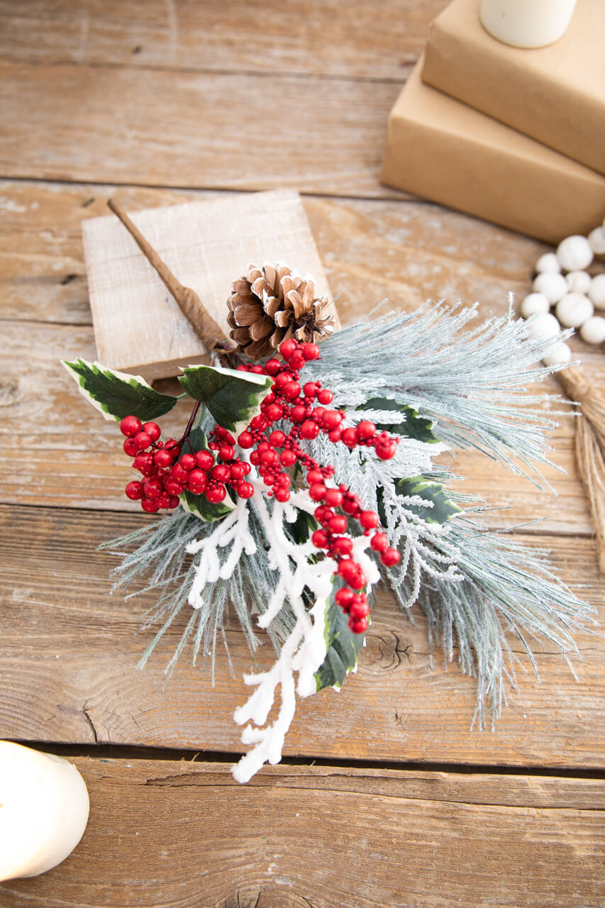 Christmas Floral Pinecone Picks Natural