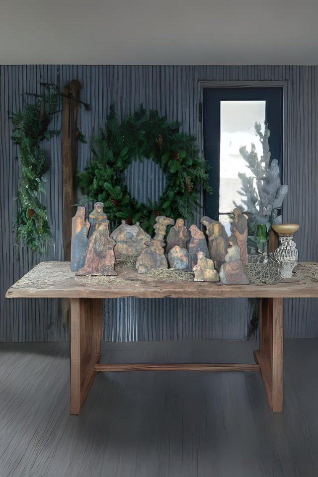 Wooden Table Top Nativity Decorator's Warehouse