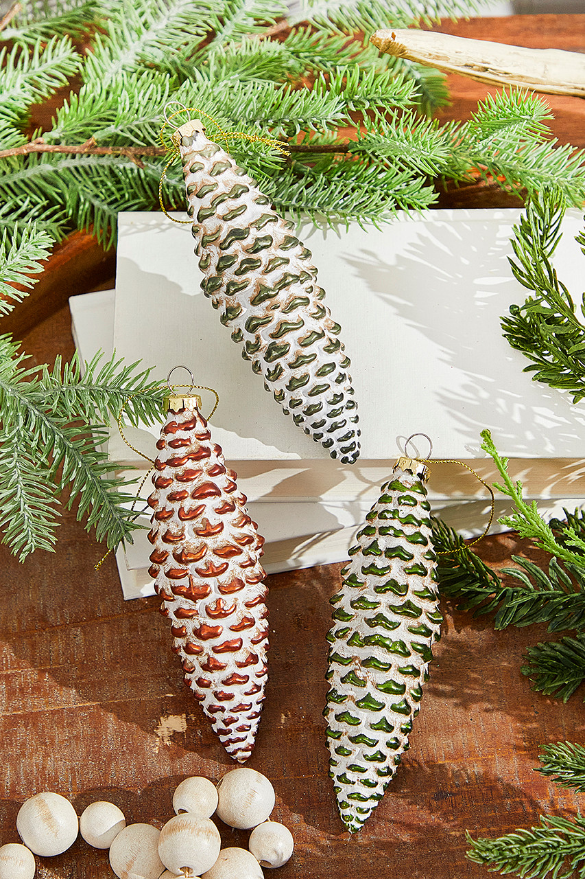 6” Holiday Pinecone Glass Ornament - Decorator's Warehouse 6” Holiday Pinecone Glass Ornament - Decorator's Warehouse