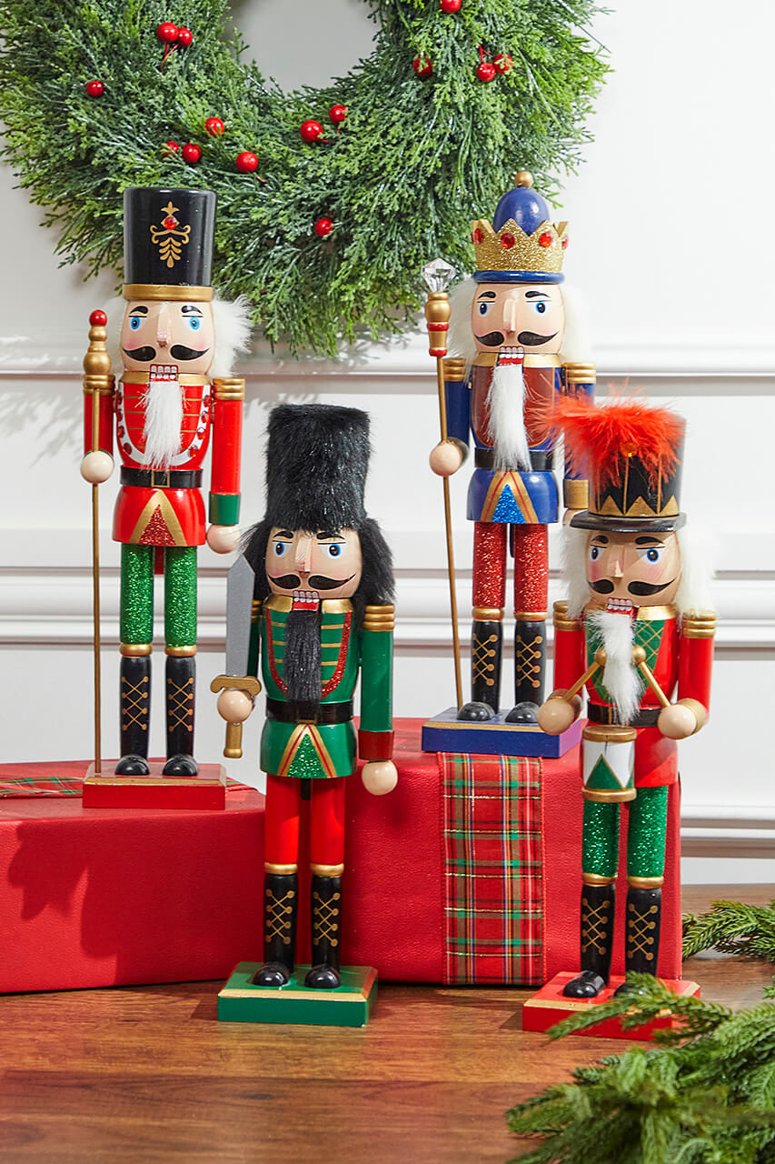 14” Multi-Colored Glitter Nutcracker