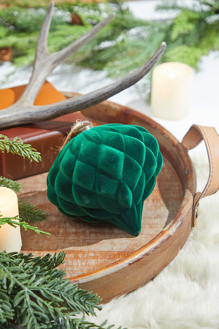 Dark Green Velvet Onion Ornament – Hello Holidays