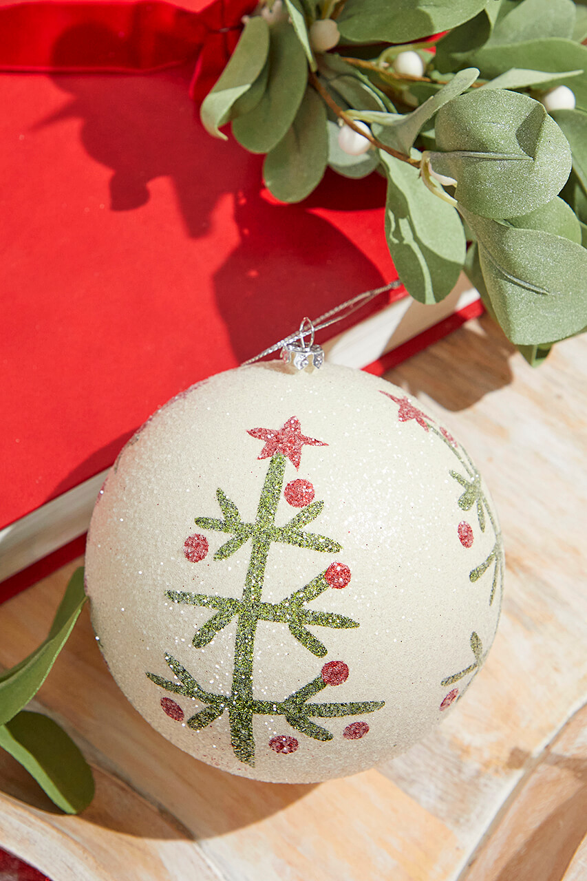 4.5” Frosted Christmas Tree Ball Ornament Decorator's Warehouse