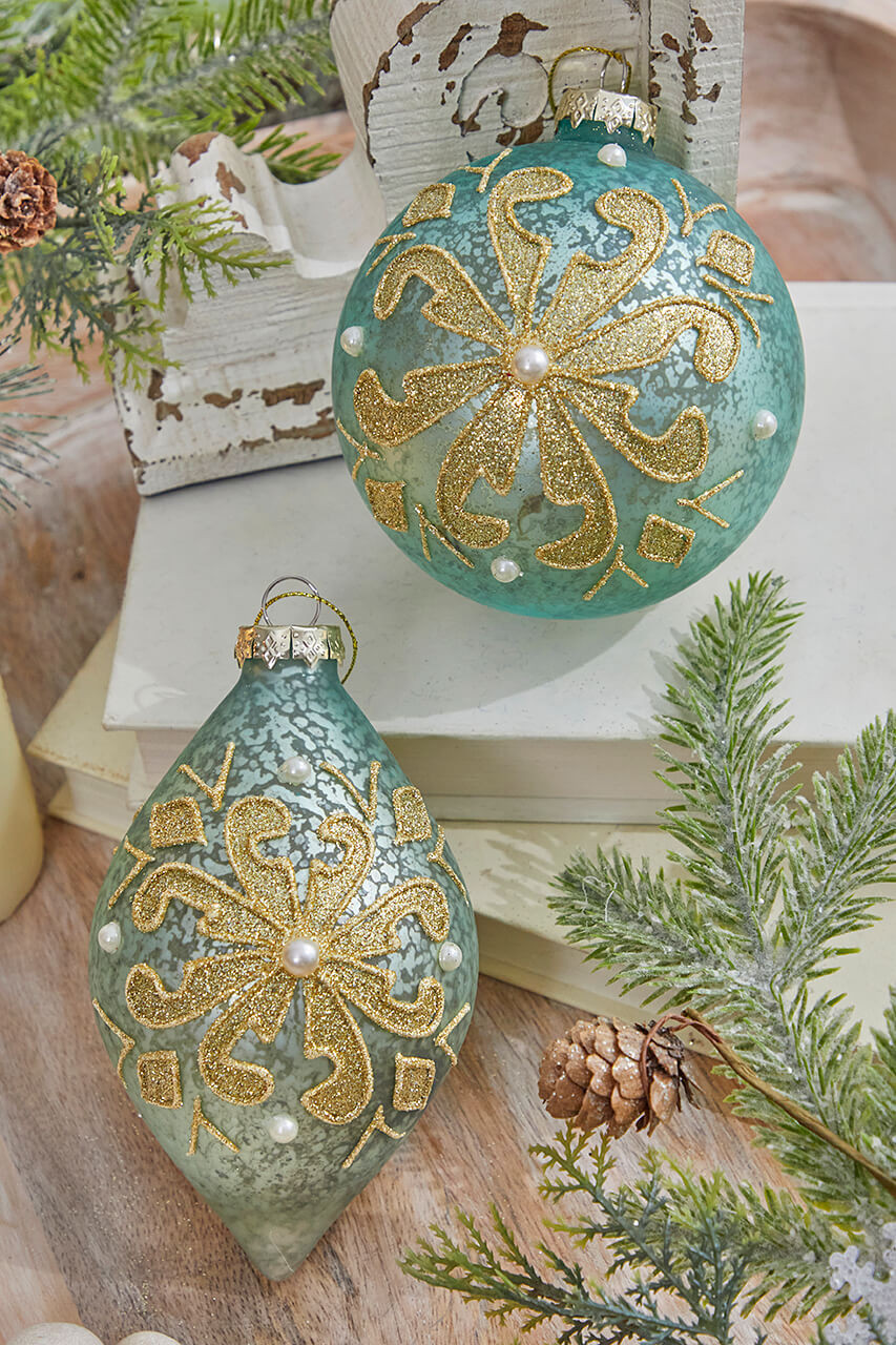 Gold Glitter Lv Inspired Christmas Ornament.