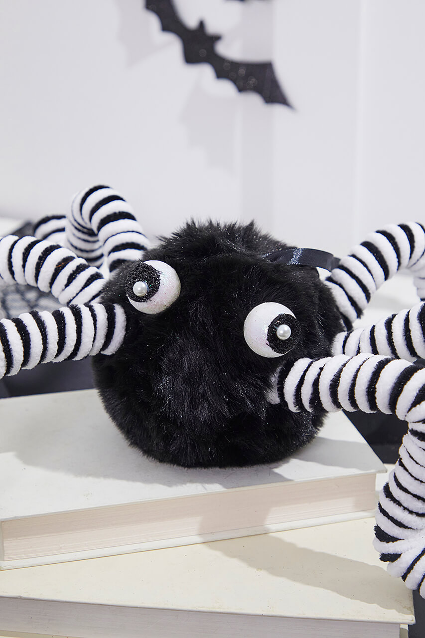 15” Faux Fur Black Spider