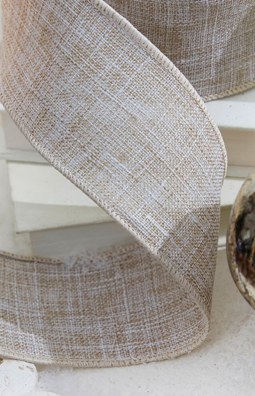 Beige Linen Ribbon - 10 yards –