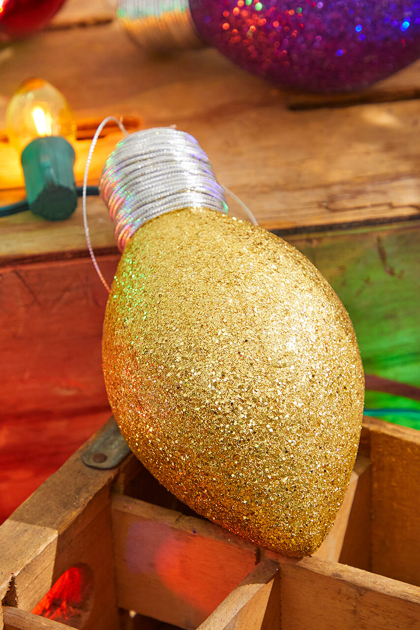 Gold Glitter Lv Inspired Christmas Ornament.
