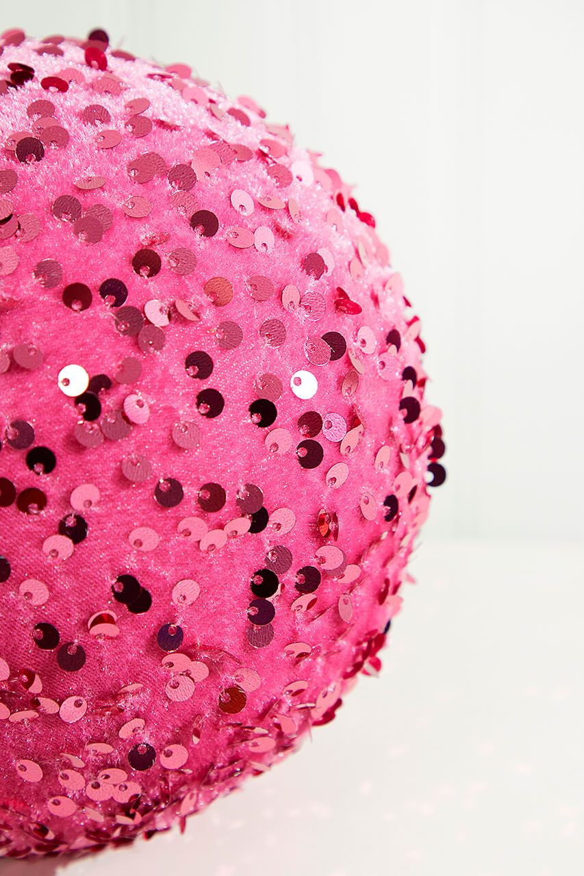 Pink Sequin Ball Ornament - Thumbnail 2