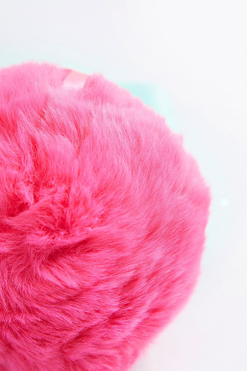 Pink Faux Fur Ornament - Thumbnail 2