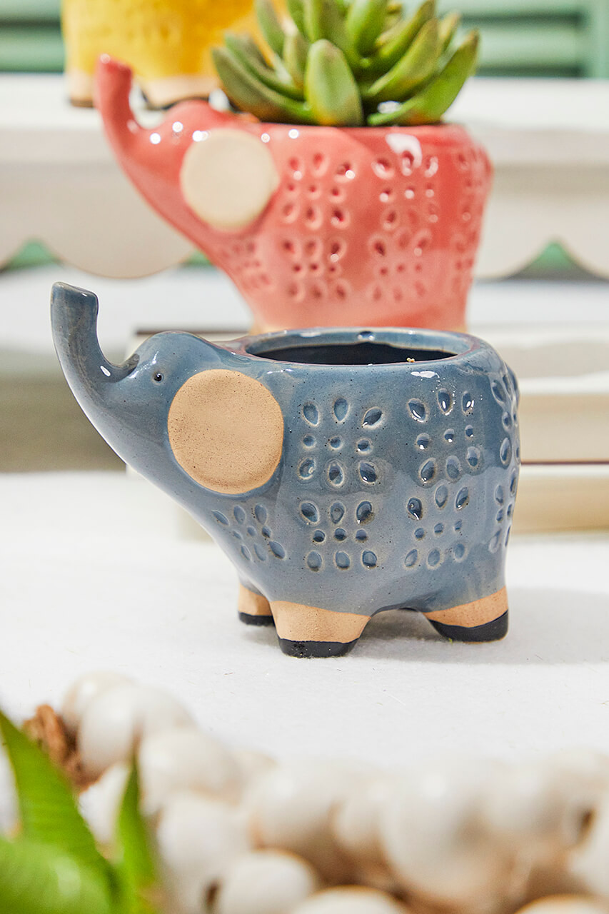 5" Ceramic Elephant Planter Set Decorator's Warehouse