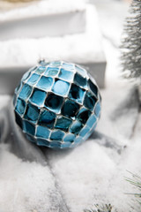 10 CM VP Glitter Plaid Ball Ornament - Box of 3 - Decorator's Warehouse