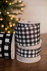 5 Yards Black White Ribbon Halloween Checkered Wired Ribbon - Temu