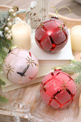 5 Frosted White Christmas Ball Ornaments - Set of 6 - Decorator's Warehouse