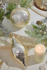 4 Rose Gold Sequins & Jewels Ball Ornament