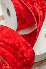 D Stevens Fuchsia Crushed Velvet Designer Ribbon Wired - Fabulous Fairytales