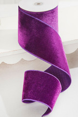 Fuchsia Pink Designer 2 1/2 inch x 10 Yards Velvet Ribbon - by Jam Paper