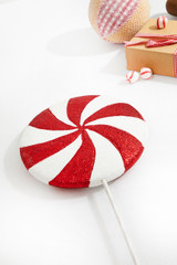 24” Red and White Peppermint Lollipop - Decorator's Warehouse