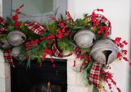 Creating a Farmhouse Mantle with Christmas Bell Garland