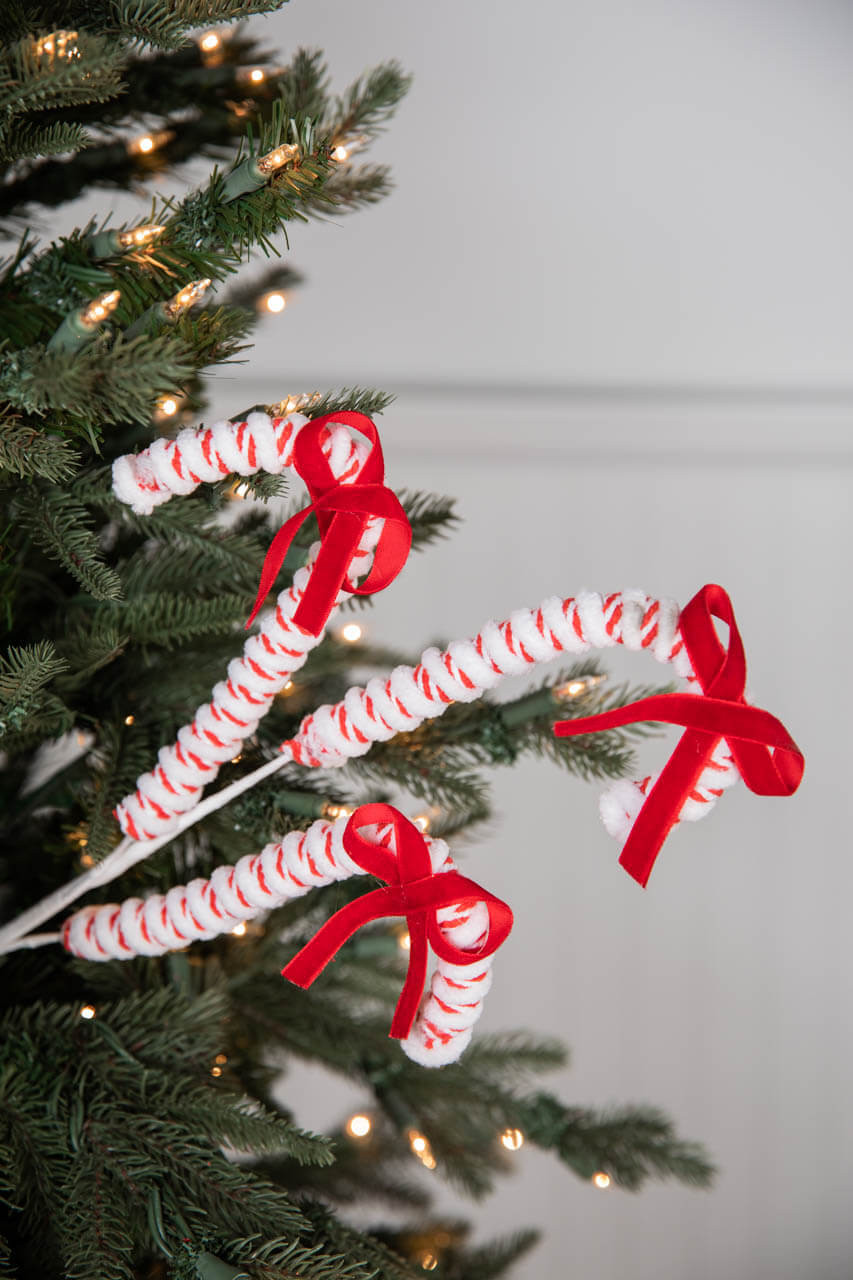 19” Velvet Candy Cane Spray Decorator's Warehouse