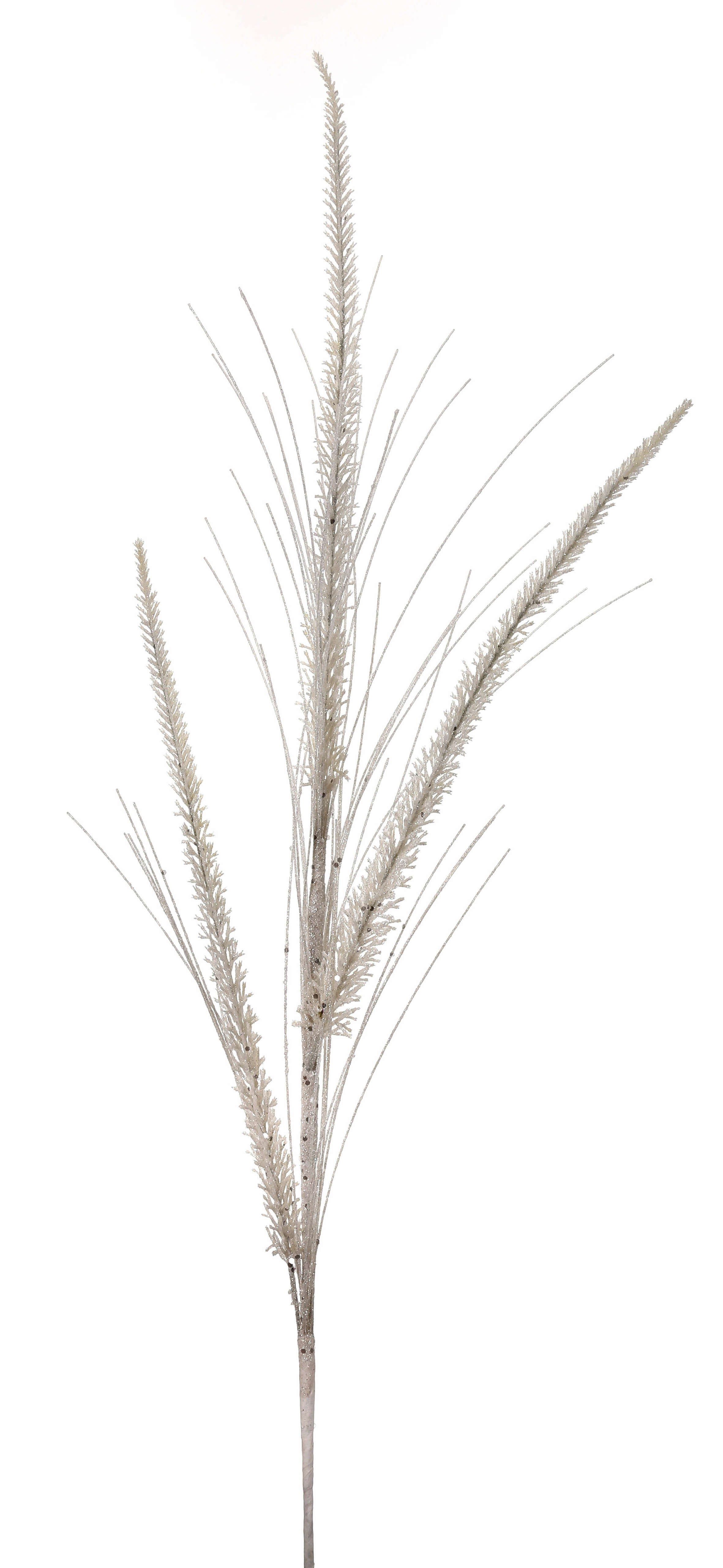 34” Champagne Glitter Triple Spike Grass Spray - Decorator's Warehouse