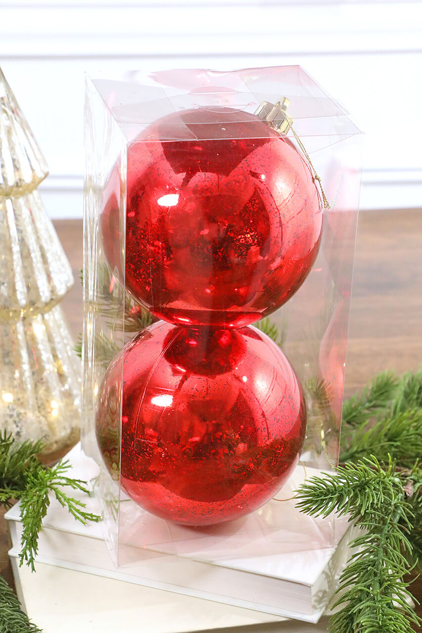 50 Shatterproof Ornaments box set - Red, Orange and Gold