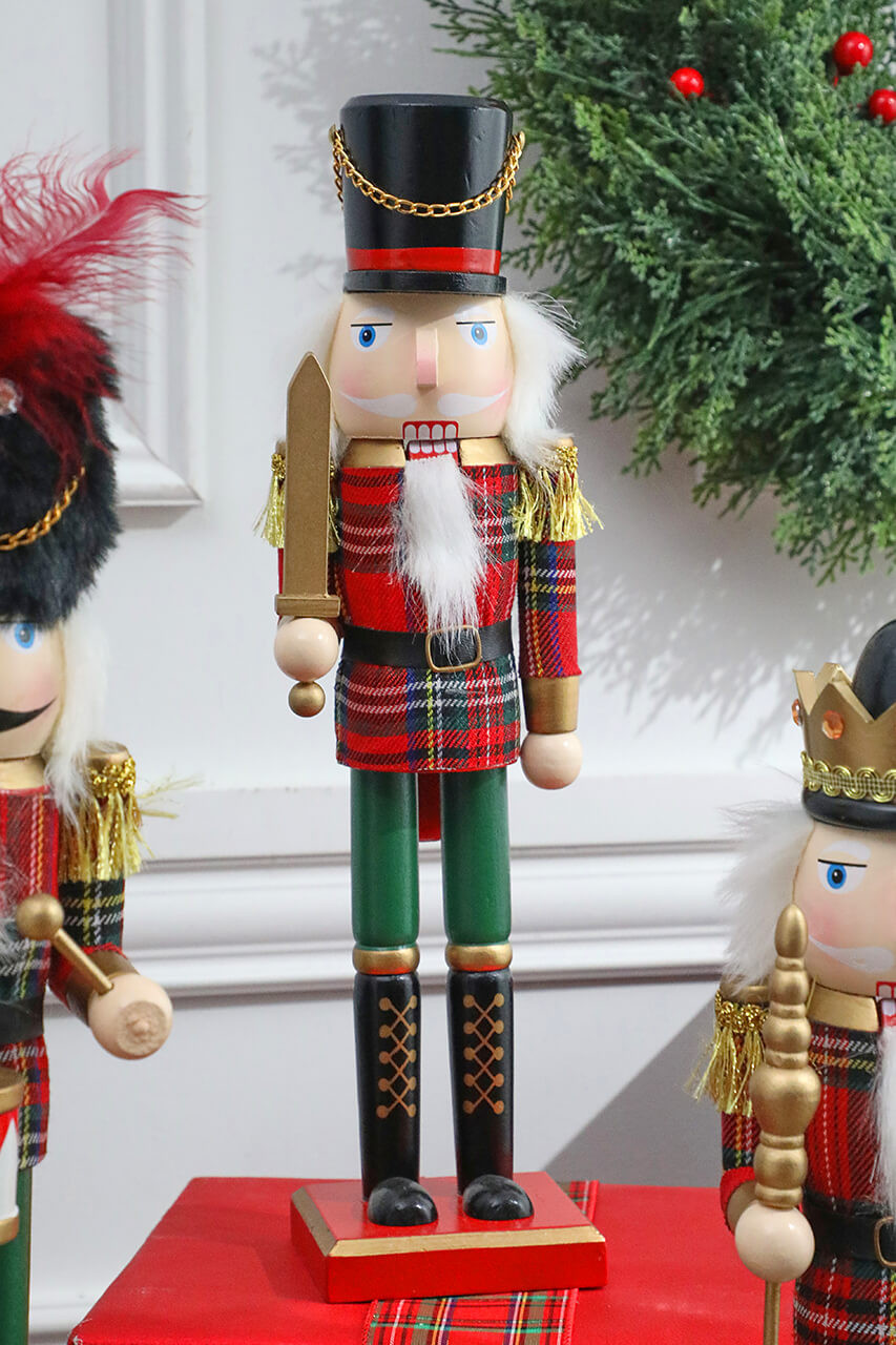 15” Plaid Christmas Nutcracker Decorator's Warehouse