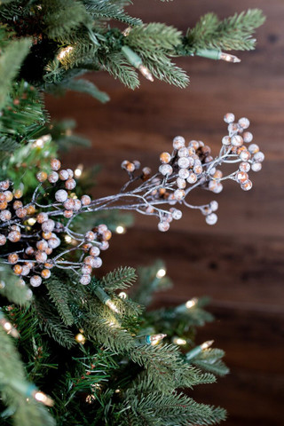 32” Cedar Snow Berry Christmas Sprays - Rustic Christmas Sprays