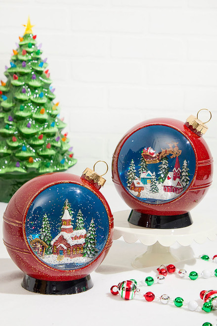 8" Lighted Musical Spinning Water Globe