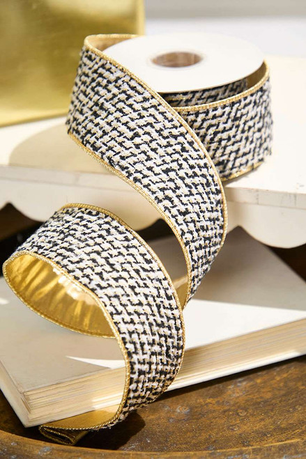 2.5" x 5 Yard Jacquard Dupion Back Ribbon