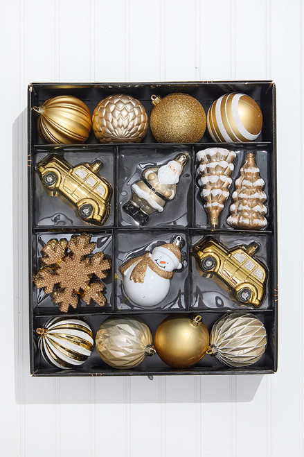 Christmas Shatterproof Assortment - Gold, White