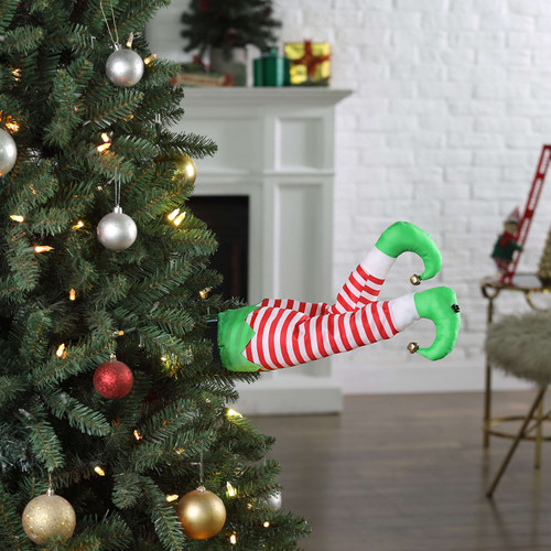 16" Mr. Christmas Elf Kickers - Green Boots