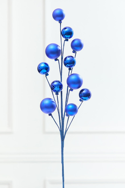 28" Blue Metallic Ball Spray