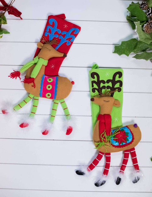 Felt Christmas Reindeer Stocking