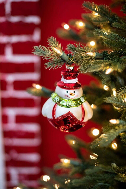 Glass Snowman Christmas Tree Ornaments